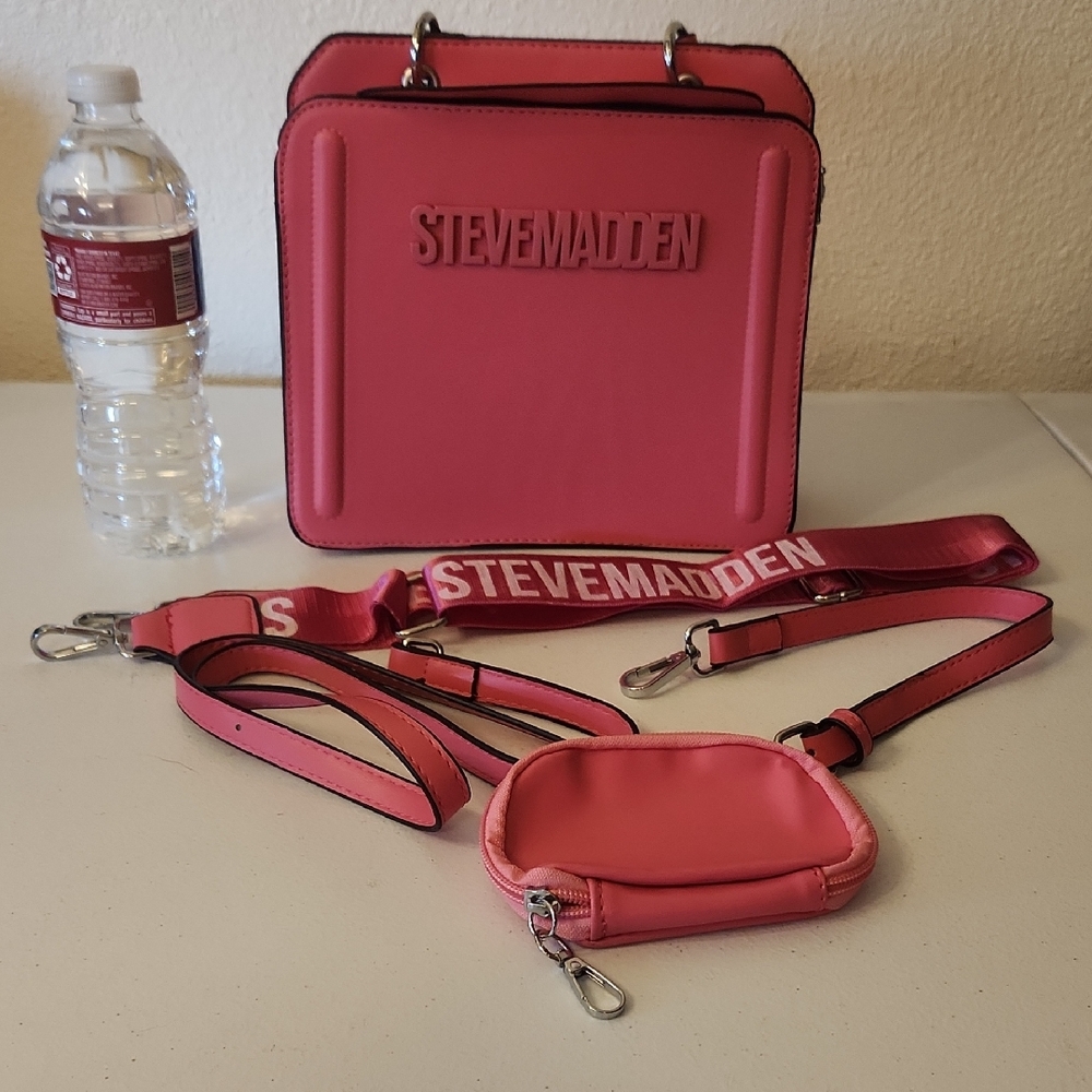 Steve Madden Vibrant Pink Bag Set NEW